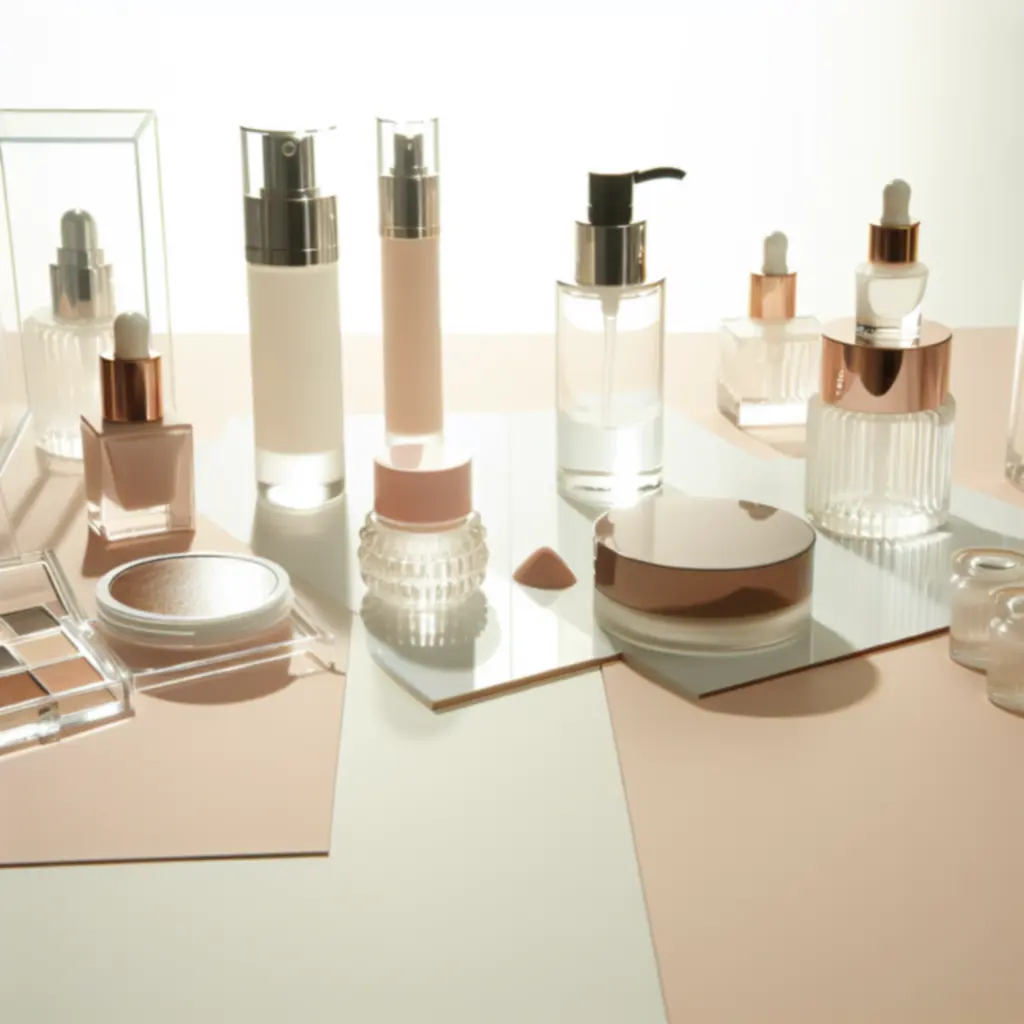 Ekspozycja modnych kosmetyków pielęgnacyjnych i makijażowych uwielbianych przez klientki.
